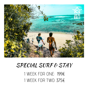 Surf camp Bali SurfWG Special Offer Pop-Up. Cheap Stay and learn to surf in the best surf camp in Bali